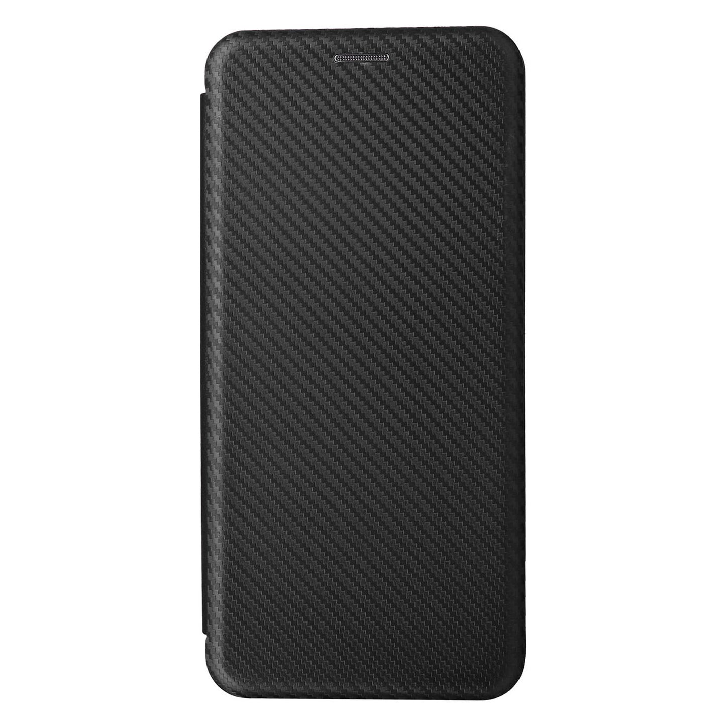 Uniqkart for HTC U23 Pro 5G Phone Stand Case Carbon Fiber Texture Leather Cover with Card Slot - Black