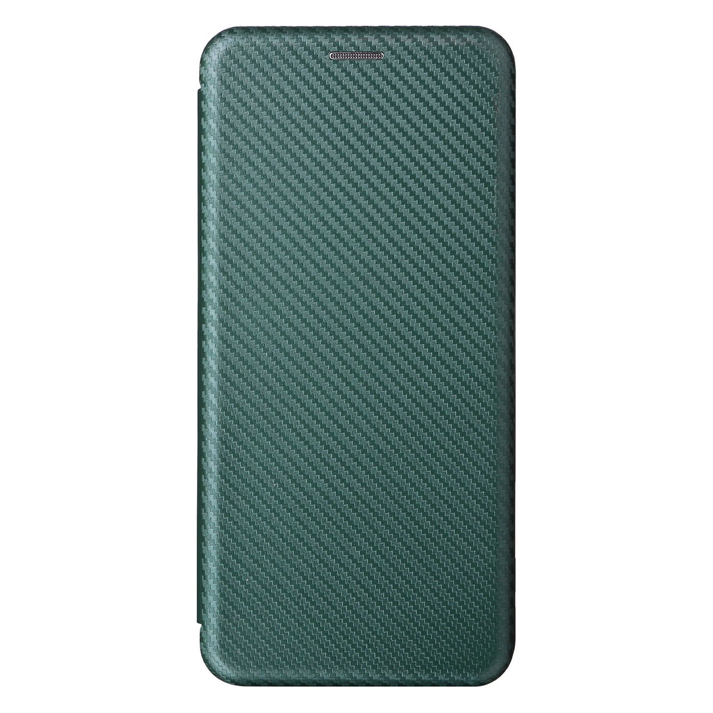 Uniqkart for HTC U23 Pro 5G Phone Stand Case Carbon Fiber Texture Leather Cover with Card Slot - Green