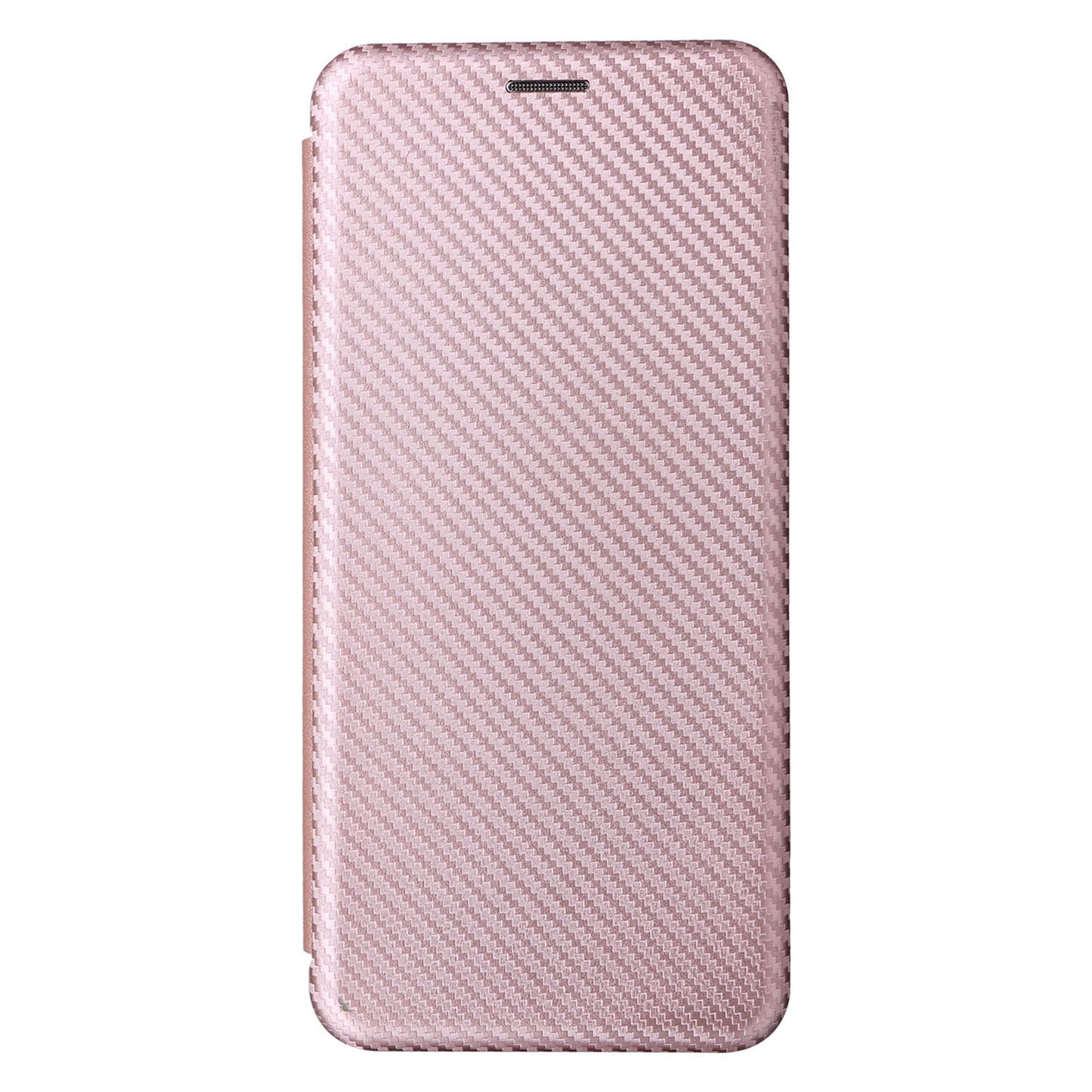 Uniqkart for HTC U23 Pro 5G Phone Stand Case Carbon Fiber Texture Leather Cover with Card Slot - Rose Gold