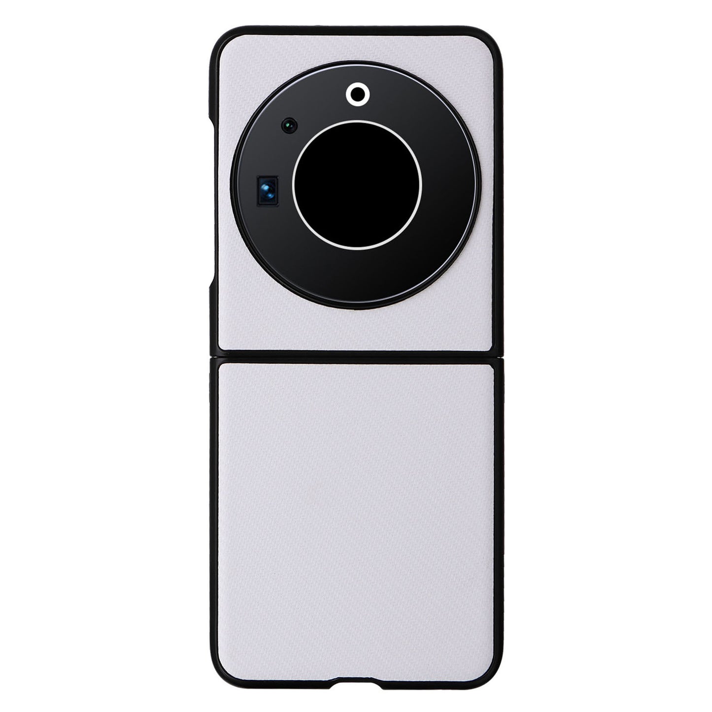 Uniqkart for Tecno Phantom V Flip Carbon Fiber Texture Case PU Leather Coated PC Anti-drop Phone Cover - White