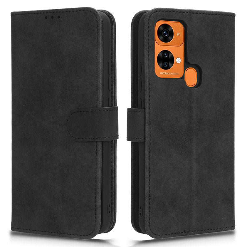 PU Leather Phone Wallet Case for Oukitel C33 , Skin-touch Stand Anti-drop Phone Cover - Black