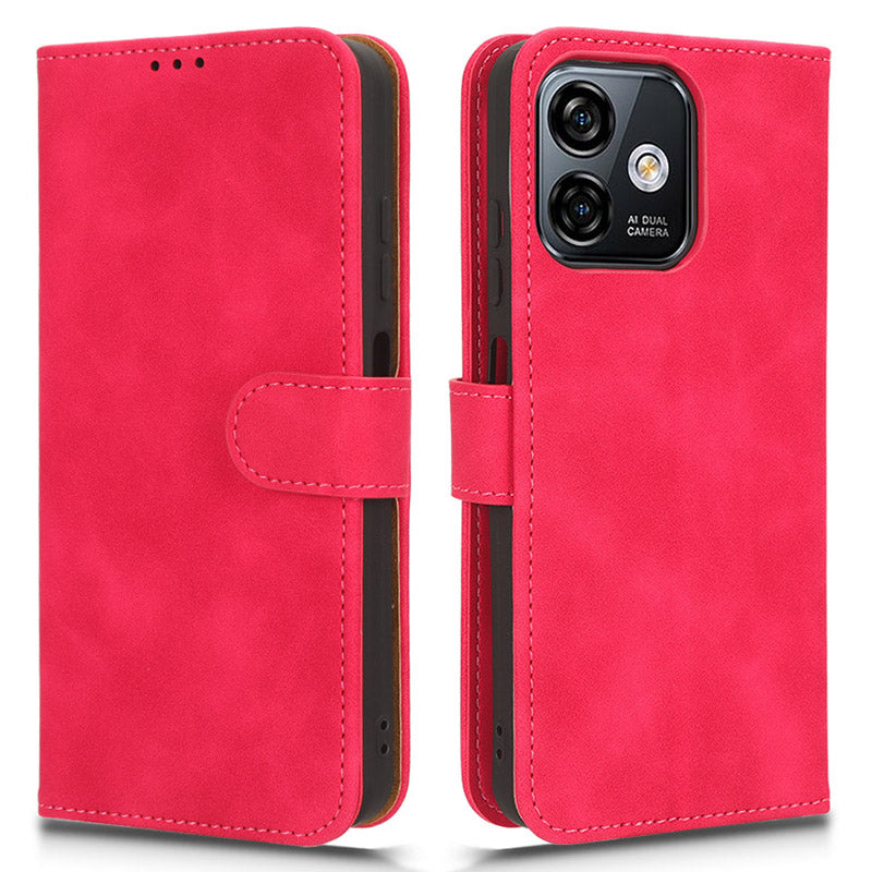 Uniqkart for Ulefone Note 16 Pro Stand Wallet Cell Phone Case Skin-touch PU Leather + TPU Phone Cover - Rose