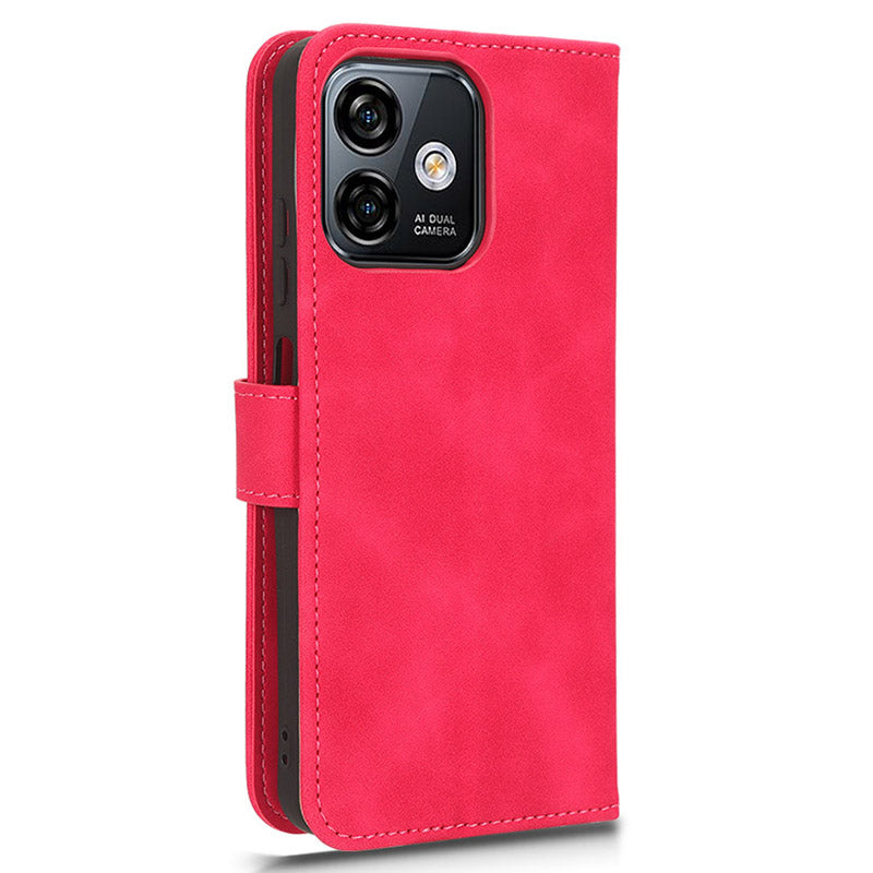 Uniqkart for Ulefone Note 16 Pro Stand Wallet Cell Phone Case Skin-touch PU Leather + TPU Phone Cover - Rose