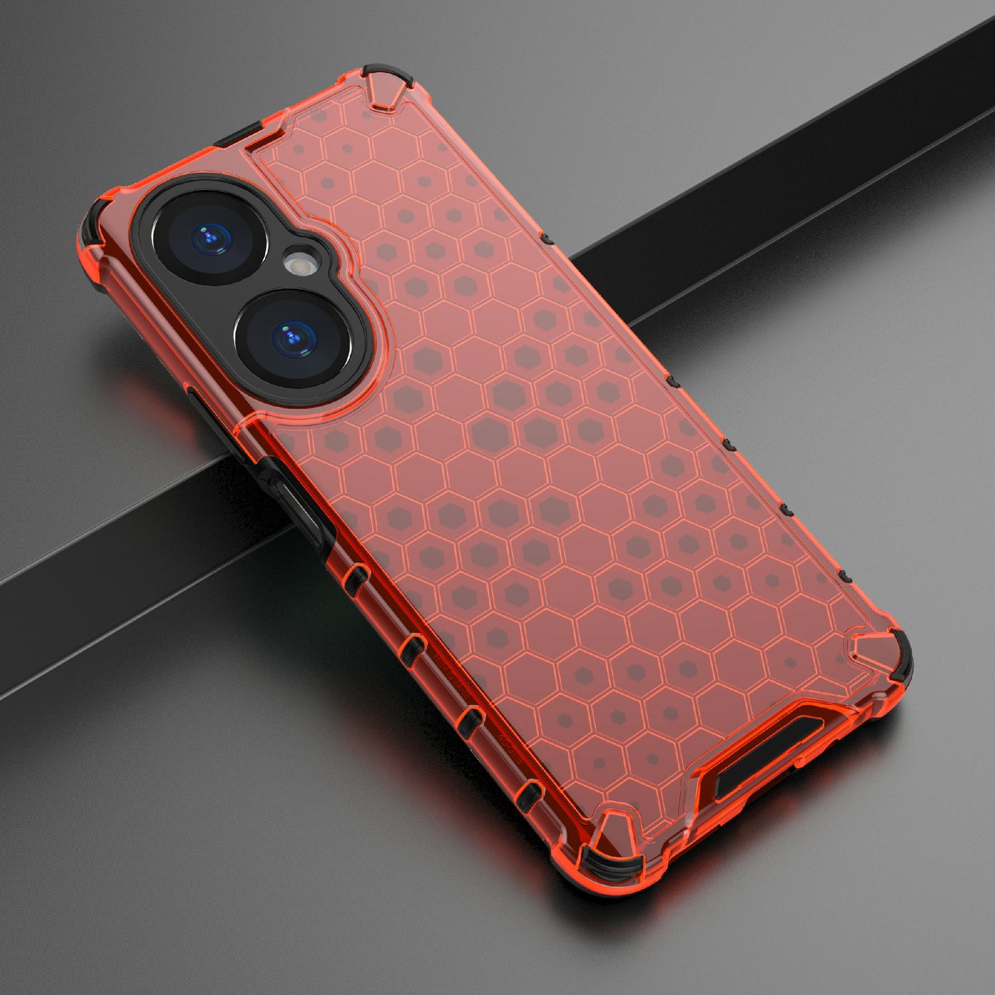 Uniqkart for Huawei Nova 11i Honeycomb Texture TPU+PC Cover Drop-proof Phone Case - Red