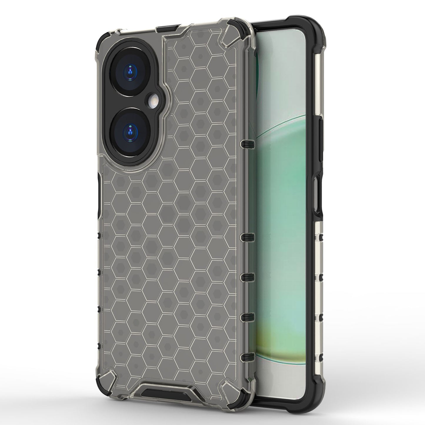 Uniqkart for Huawei Nova 11i Honeycomb Texture TPU+PC Cover Drop-proof Phone Case - Black