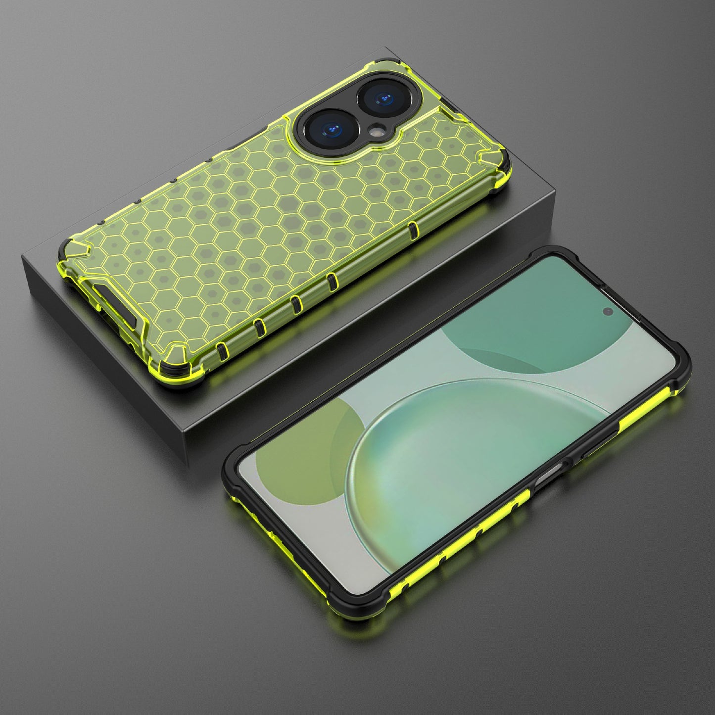 Uniqkart for Huawei Nova 11i Honeycomb Texture TPU+PC Cover Drop-proof Phone Case - Green
