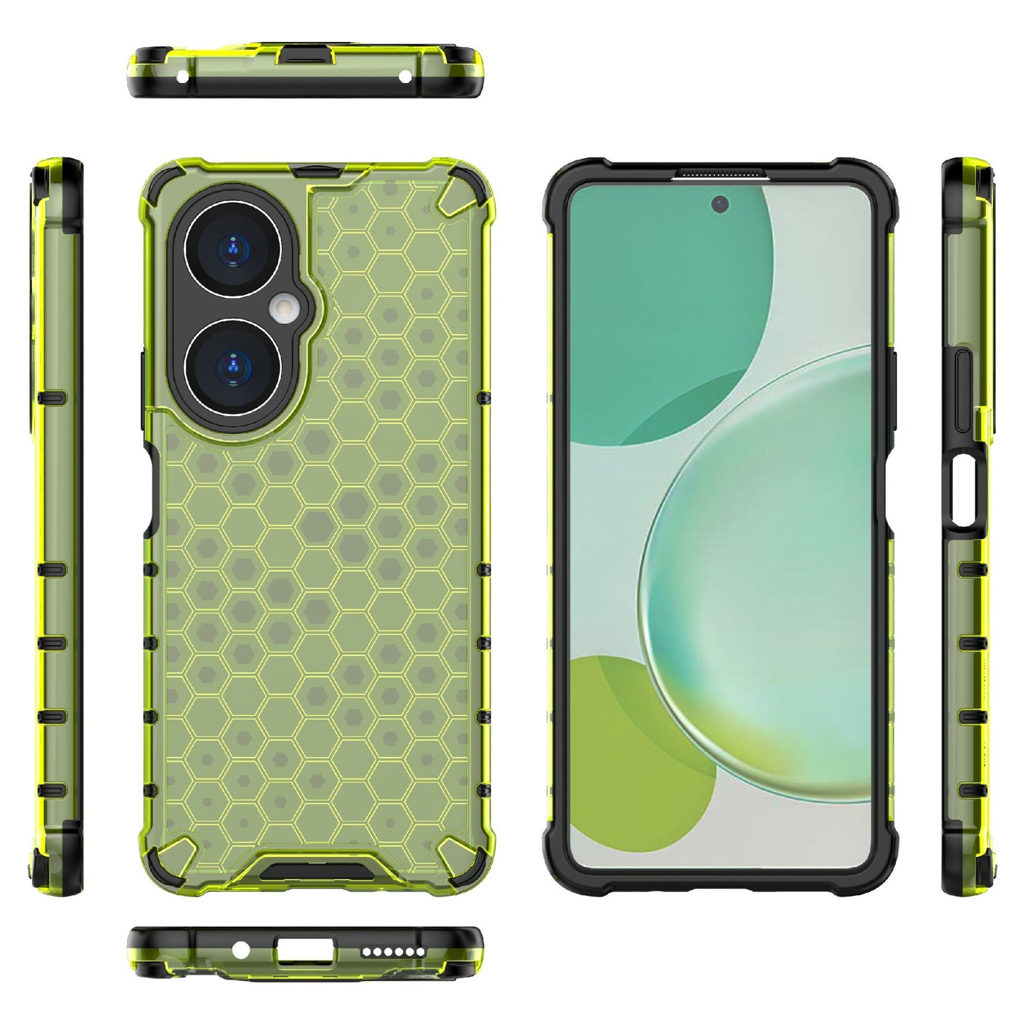 Uniqkart for Huawei Nova 11i Honeycomb Texture TPU+PC Cover Drop-proof Phone Case - Green