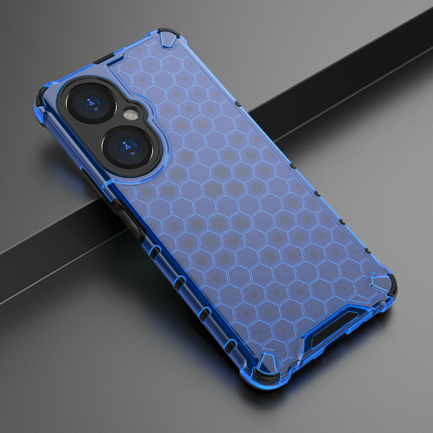 Uniqkart for Huawei Nova 11i Honeycomb Texture TPU+PC Cover Drop-proof Phone Case - Blue