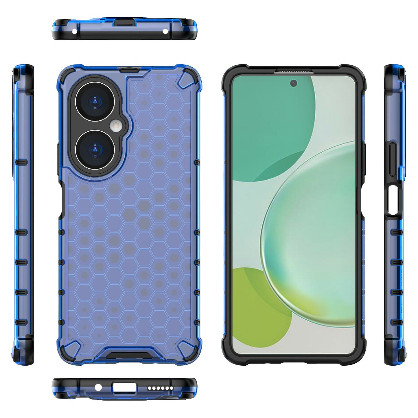 Uniqkart for Huawei Nova 11i Honeycomb Texture TPU+PC Cover Drop-proof Phone Case - Blue