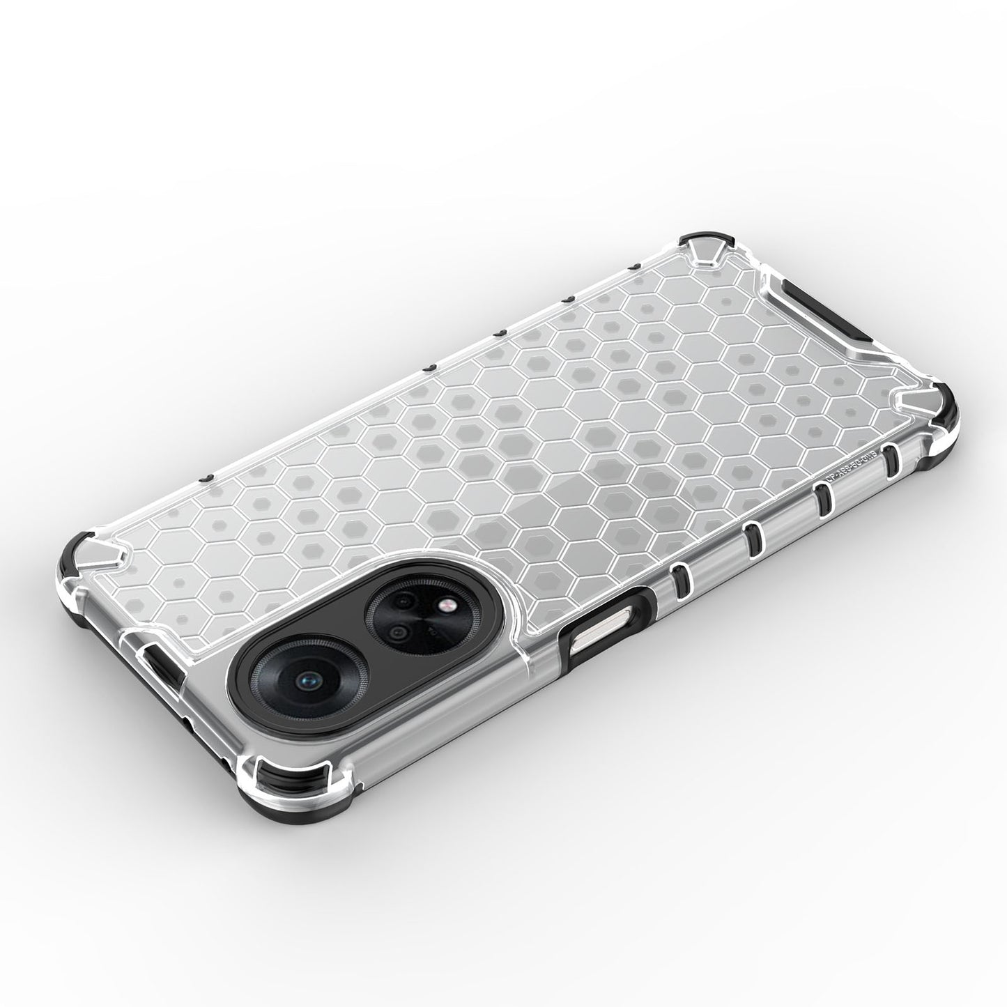 Uniqkart for Oppo A98 5G Anti-drop Phone Case TPU+PC Honeycomb Texture Cover - Grey