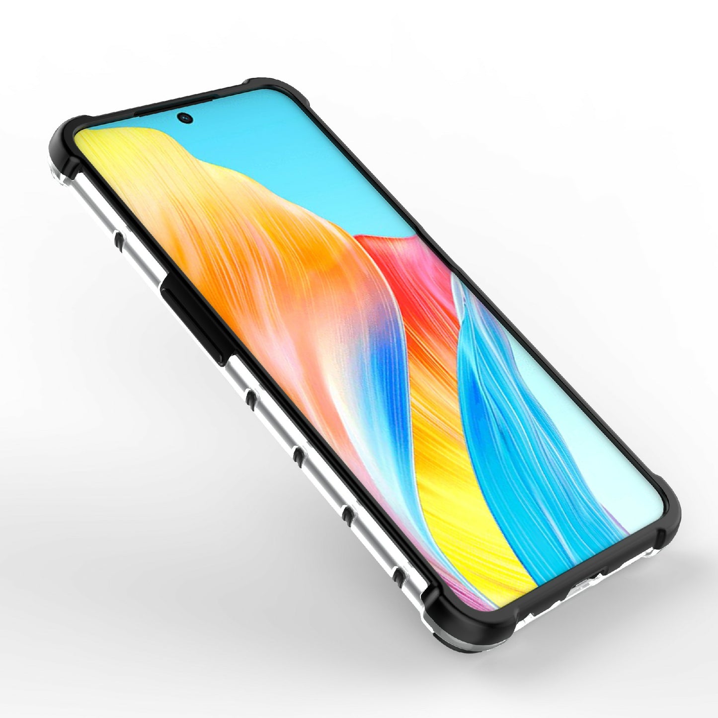 Uniqkart for Oppo A98 5G Anti-drop Phone Case TPU+PC Honeycomb Texture Cover - Grey