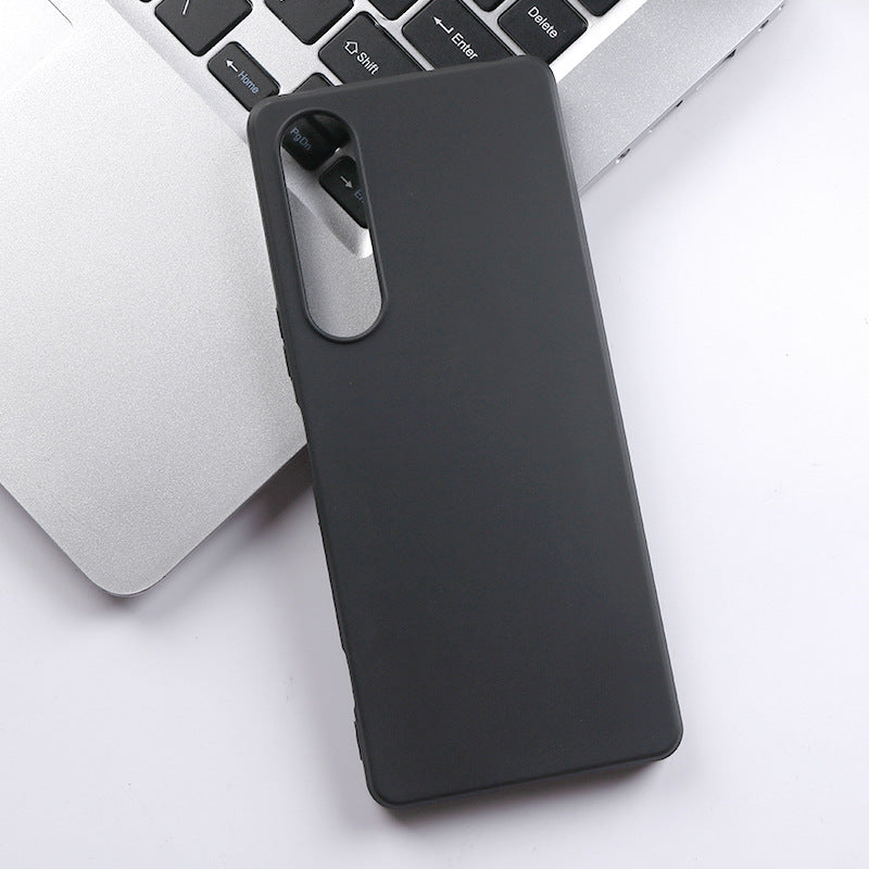 Matte TPU Phone Case for Sony Xperia 1 V Slim Case Anti-Drop Cell Phone Protective Cover - Black