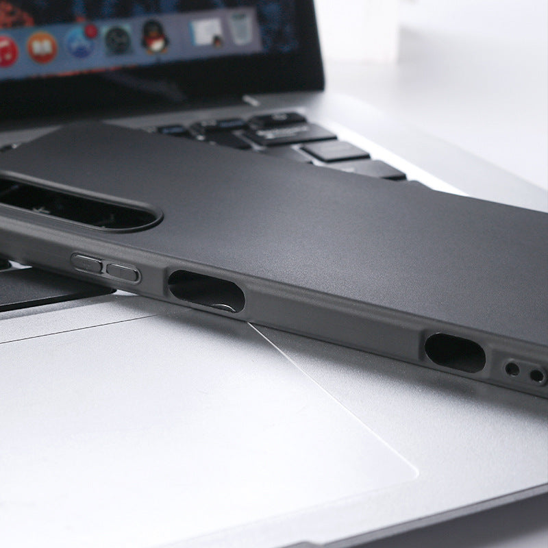 Matte TPU Phone Case for Sony Xperia 1 V Slim Case Anti-Drop Cell Phone Protective Cover - Black