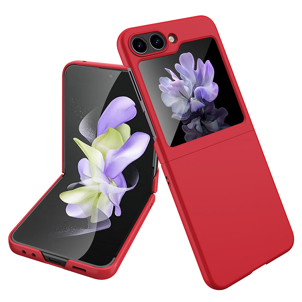 Uniqkart for Samsung Galaxy Z Flip5 5G Ultra Thin Hard PC Phone Case Rubberized Protective Cover - Red