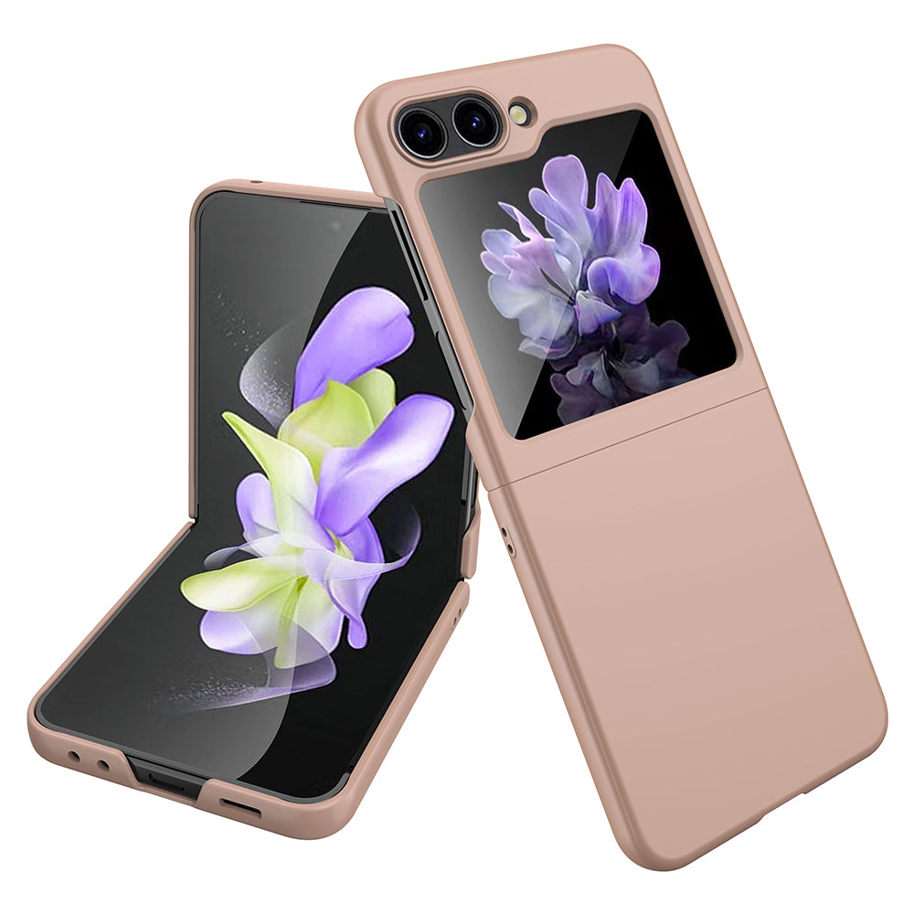 Uniqkart for Samsung Galaxy Z Flip5 5G Ultra Thin Hard PC Phone Case Rubberized Protective Cover - Rose Gold