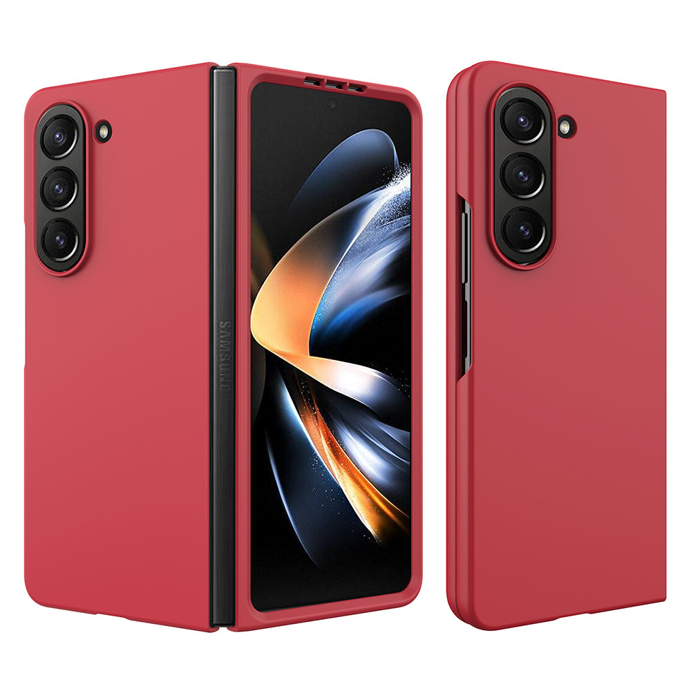 Uniqkart for Samsung Galaxy Z Fold5 5G Slim PC Phone Case Rubberized Anti-Scratch Shockproof Cover - Red