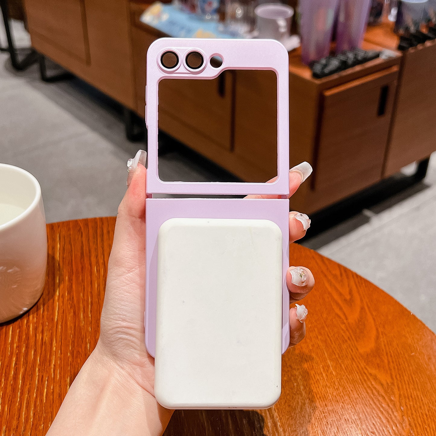 Uniqkart for Samsung Galaxy Z Flip5 5G Magnetic Phone Case Hard PC Skin Touch Feel Protective Cover - Black