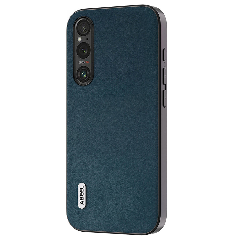 Uniqkart Nappa Texture Phone Case for Sony Xperia 1 IV 5G Genuine Cow Leather+PC+TPU Cover - Green