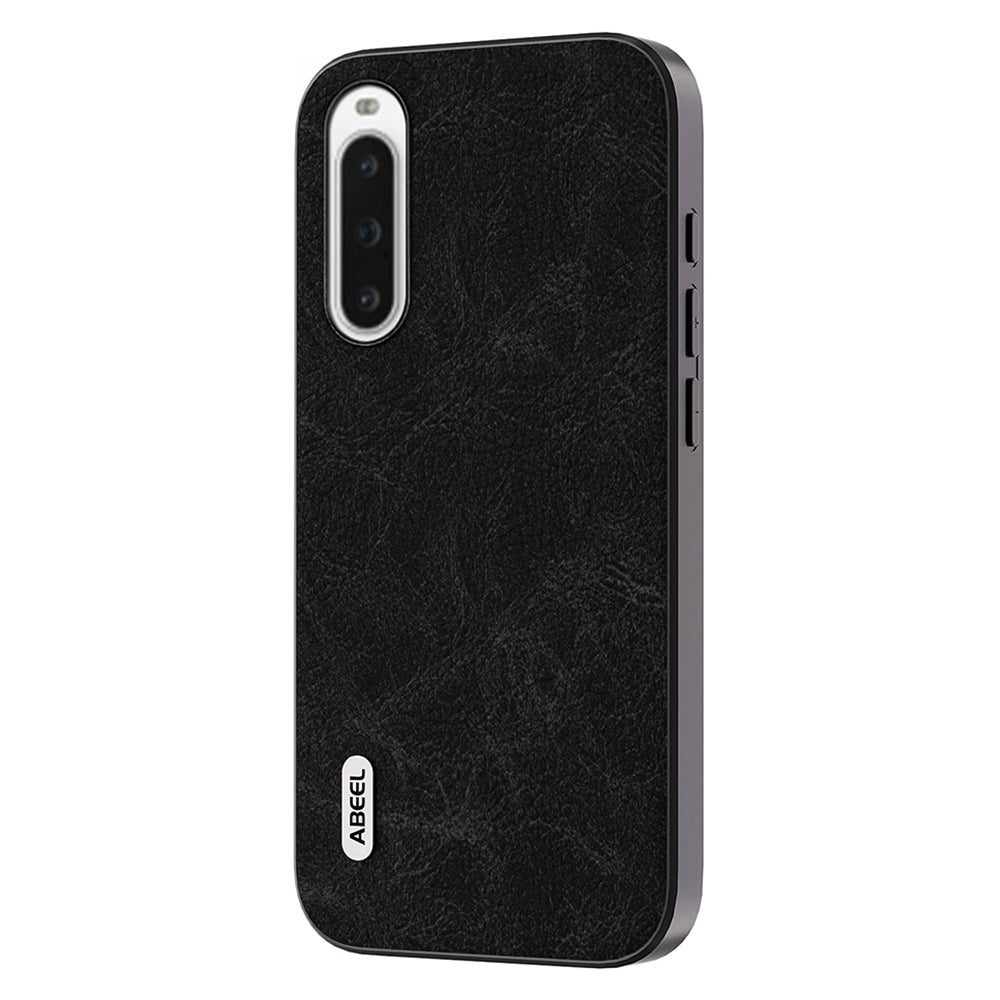 Uniqkart For Sony Xperia 10 IV 5G Protective Case PU Leather Coated PC+TPU Litchi Texture Phone Cover - Black