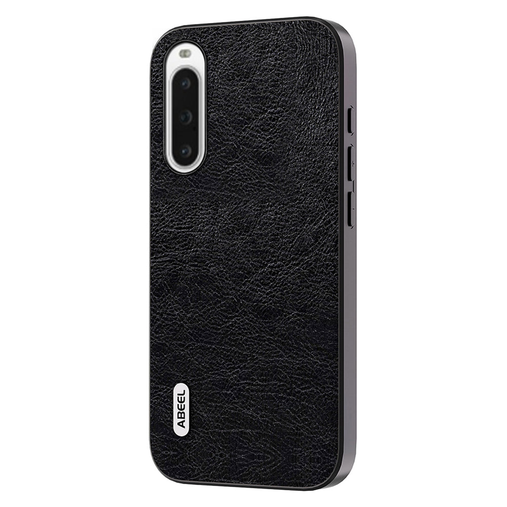 Uniqkart For Sony Xperia 10 IV 5G Vintage Phone Case PU Leather Coated TPU+PC Litchi Texture Cover - Black