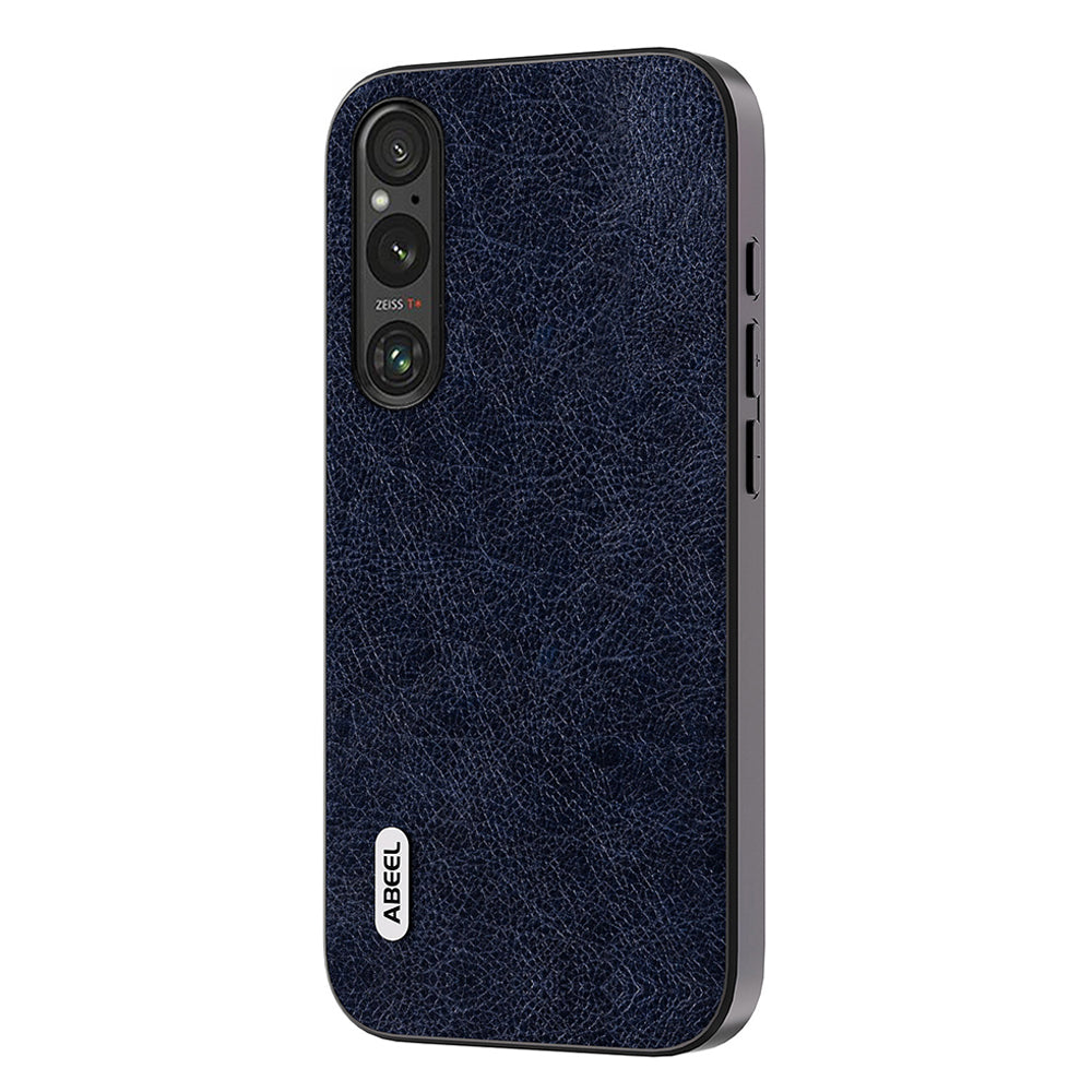 Uniqkart For Sony Xperia 1 V Retro Anti-drop Phone Case Litchi Texture PU Leather Coated TPU+PC Cover - Blue
