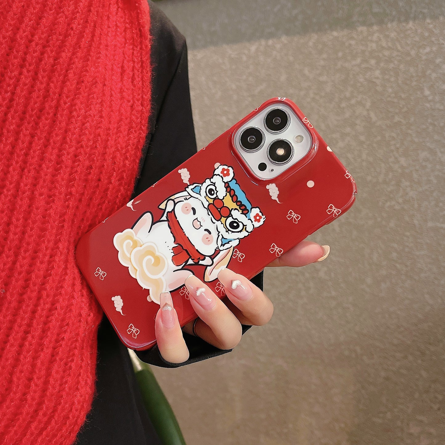 Uniqkart for iPhone 12 Pro Max 6.7 inch Hard PC Phone Case Pattern Printing Protective Glossy Phone Shell - Rabbit