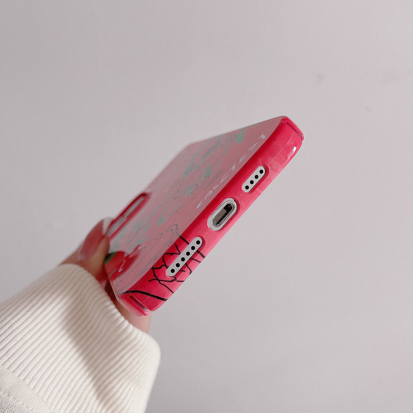 Uniqkart for iPhone 12 Pro Max 6.7 inch Hard PC Phone Case Pattern Printing Protective Glossy Phone Shell - Ice Cream and Crown