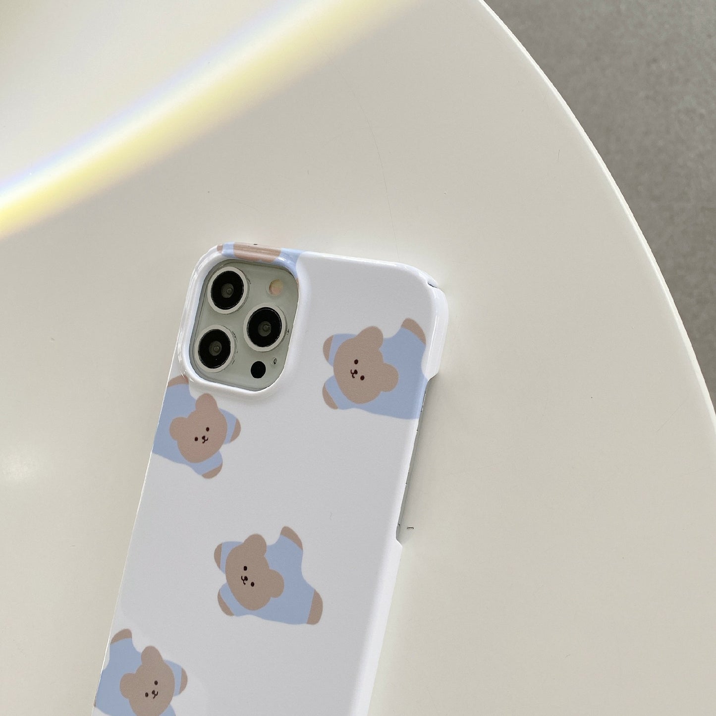 Uniqkart for iPhone 12 Pro Max 6.7 inch Hard PC Phone Case Pattern Printing Protective Glossy Phone Shell - Bears