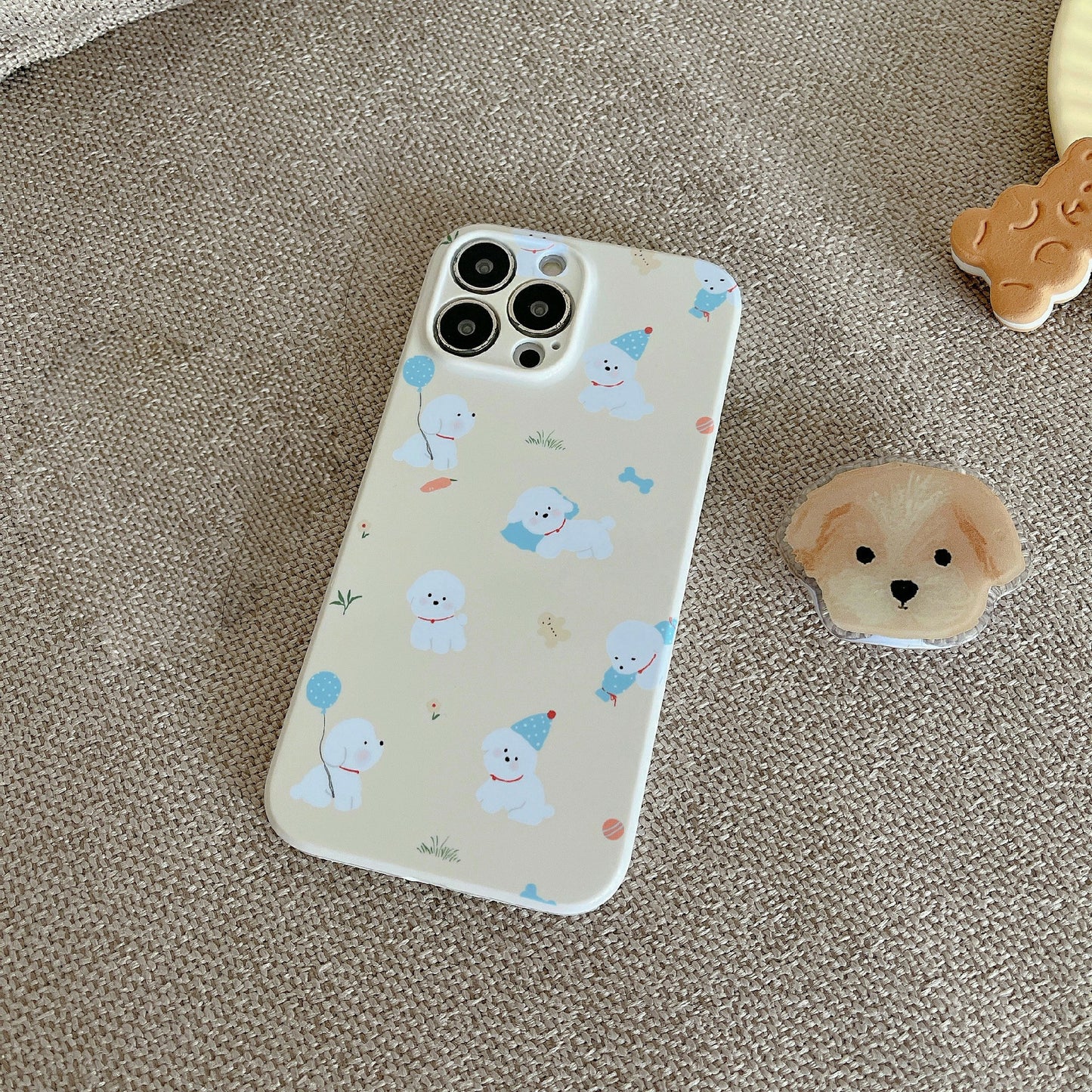 Uniqkart for iPhone 12 Pro Max 6.7 inch Hard PC Phone Case Pattern Printing Protective Glossy Phone Shell - Dogs