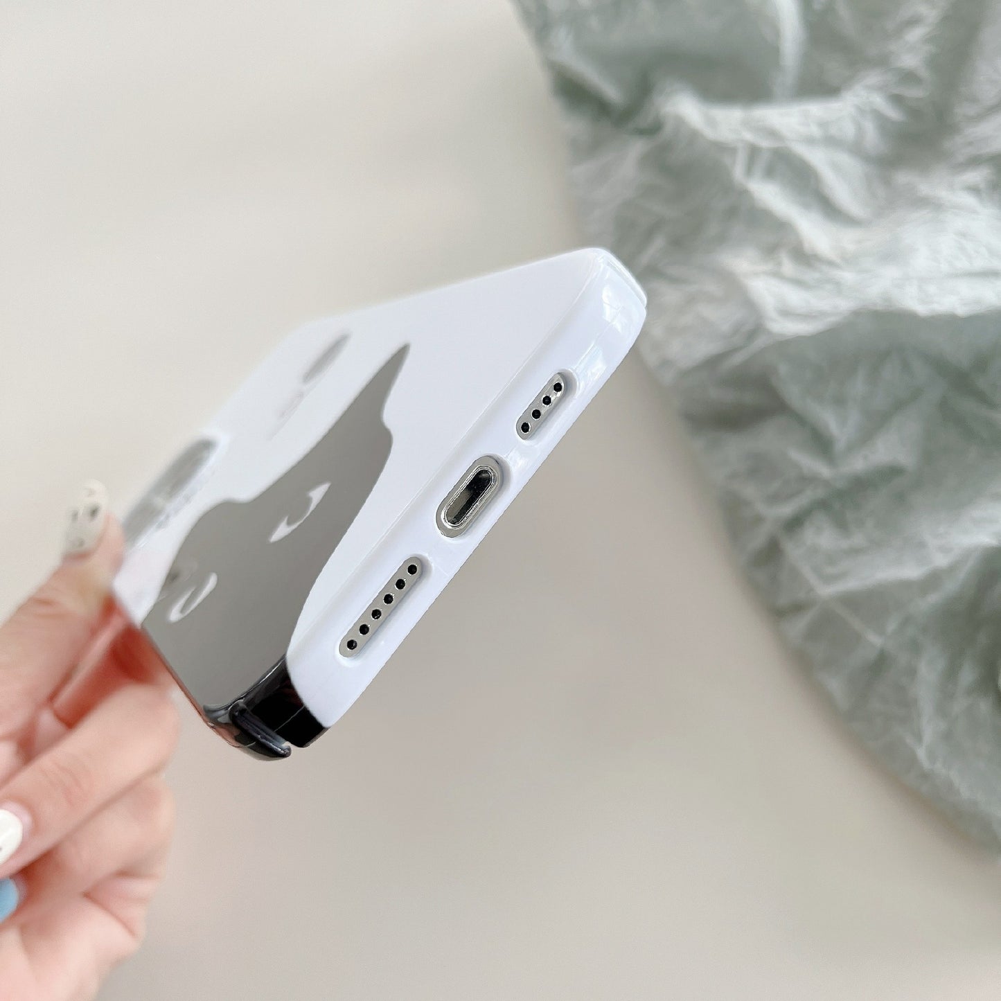 Uniqkart for iPhone 12 Pro Max 6.7 inch Hard PC Phone Case Pattern Printing Protective Glossy Phone Shell - Wool Black Cat