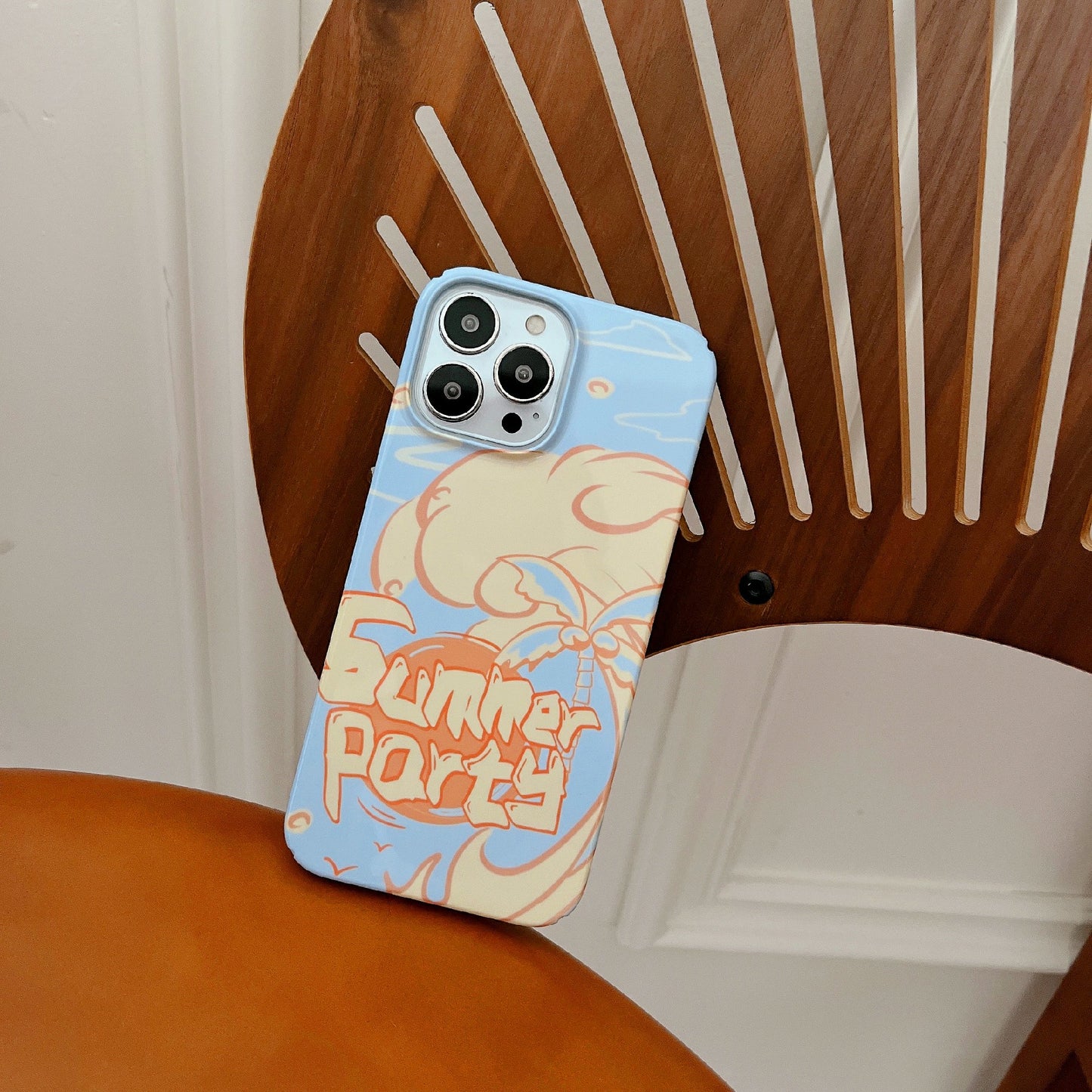 Uniqkart for iPhone 12 Pro Max 6.7 inch Hard PC Phone Case Pattern Printing Protective Glossy Phone Shell - Summer Party