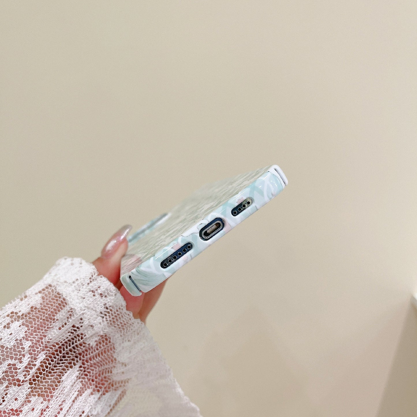 Uniqkart for iPhone 12 Pro Max 6.7 inch Hard PC Phone Case Pattern Printing Protective Glossy Phone Shell - Tulip and Rabbit