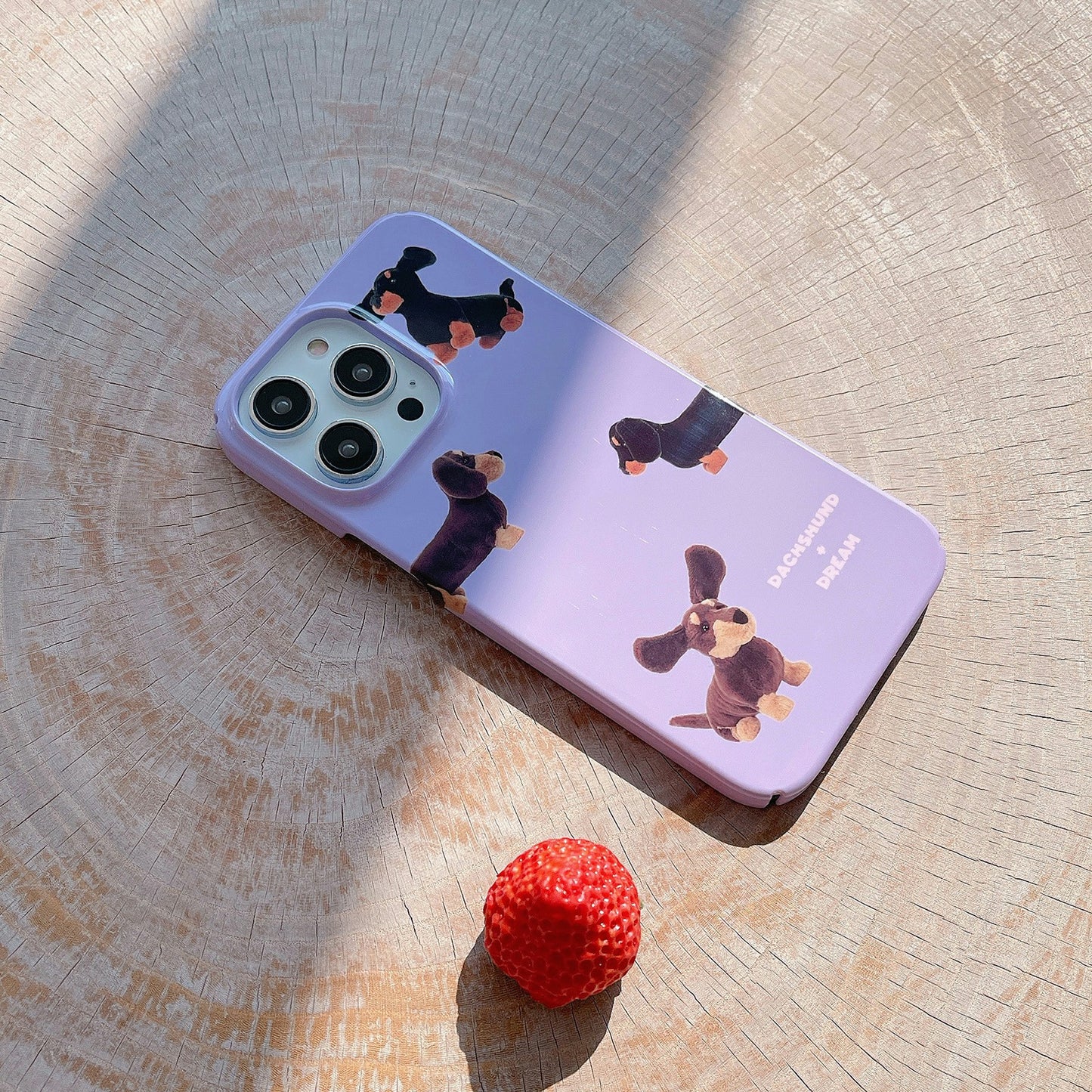 Hard PC Phone Cover for iPhone 12 Pro 6.1 inch Pattern Printing Anti-Drop Glossy Phone Case - Dachshund Dog