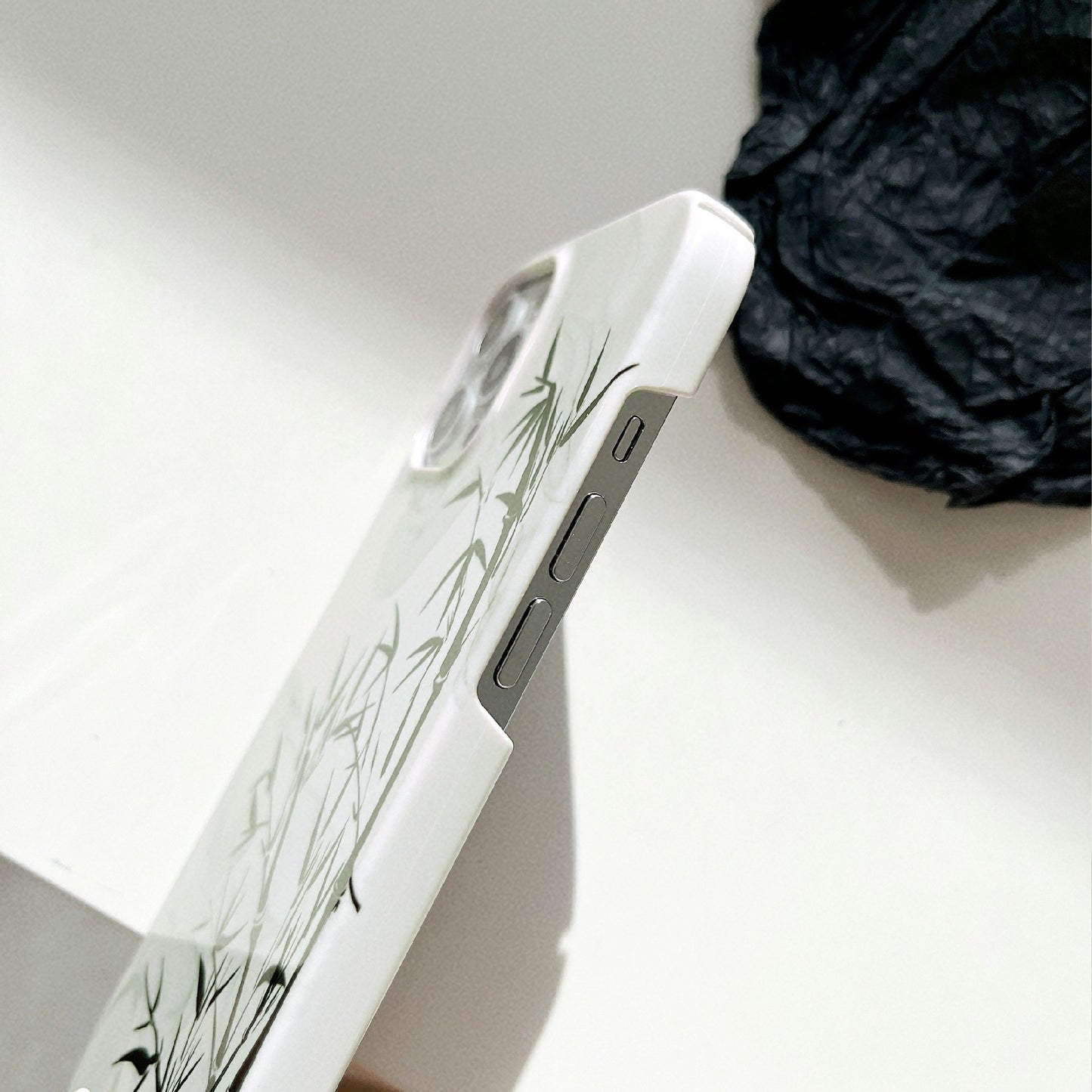 Hard PC Phone Cover for iPhone 12 Pro 6.1 inch Pattern Printing Anti-Drop Glossy Phone Case - Bamboo Ink Painting