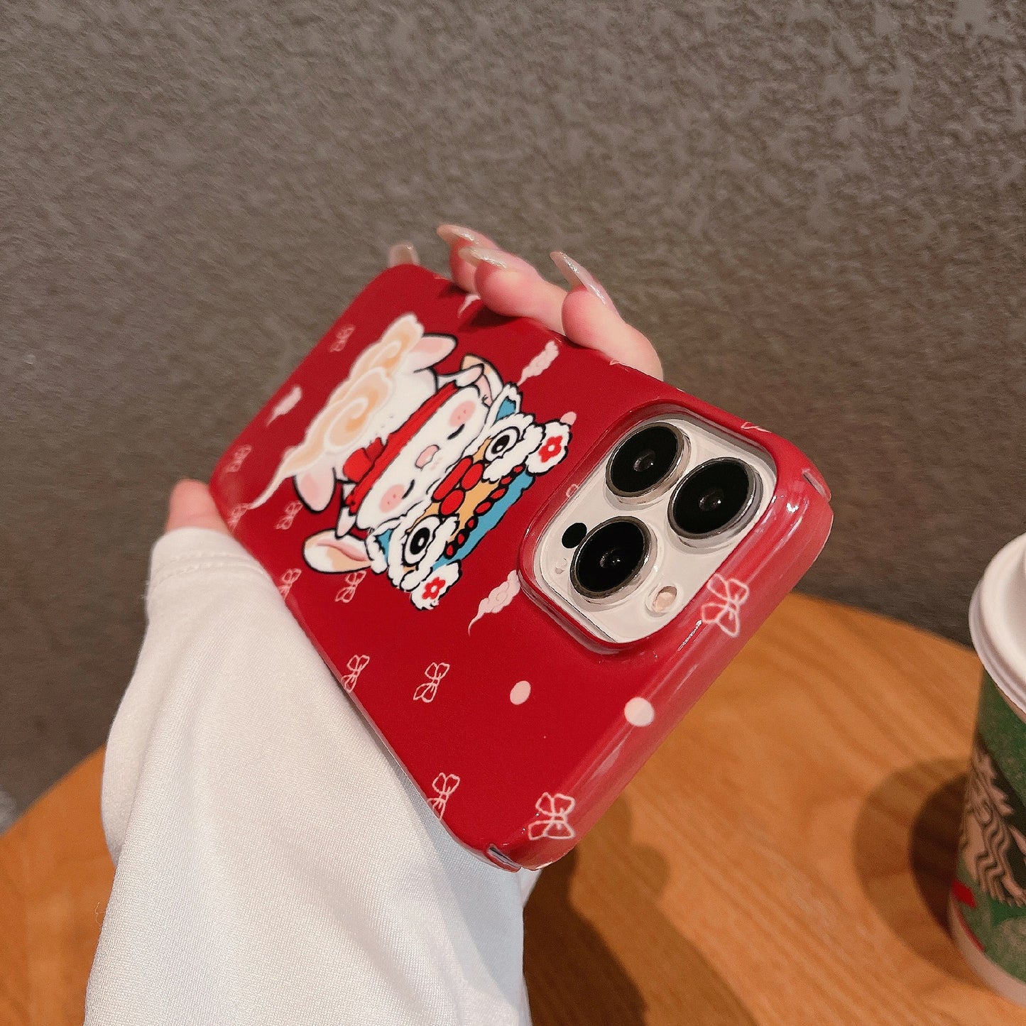 Hard PC Phone Cover for iPhone 12 Pro 6.1 inch Pattern Printing Anti-Drop Glossy Phone Case - Rabbit