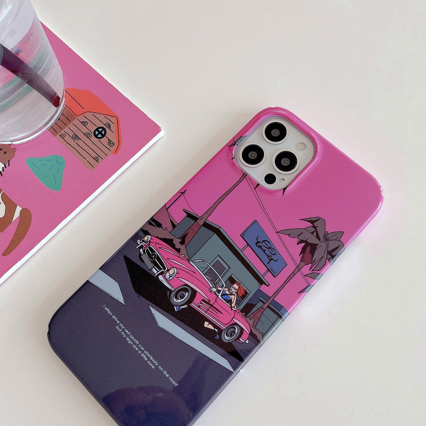 Hard PC Phone Cover for iPhone 12 Pro 6.1 inch Pattern Printing Anti-Drop Glossy Phone Case - Cool Girl