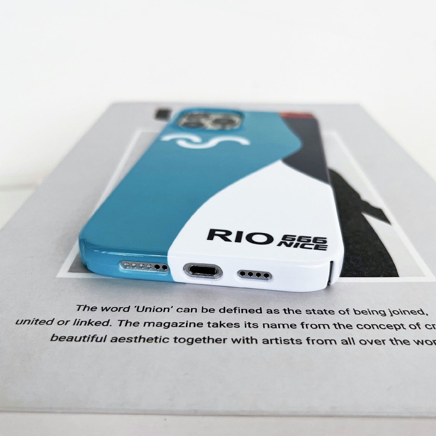 Hard PC Phone Cover for iPhone 12 Pro 6.1 inch Pattern Printing Anti-Drop Glossy Phone Case - Blue Matching