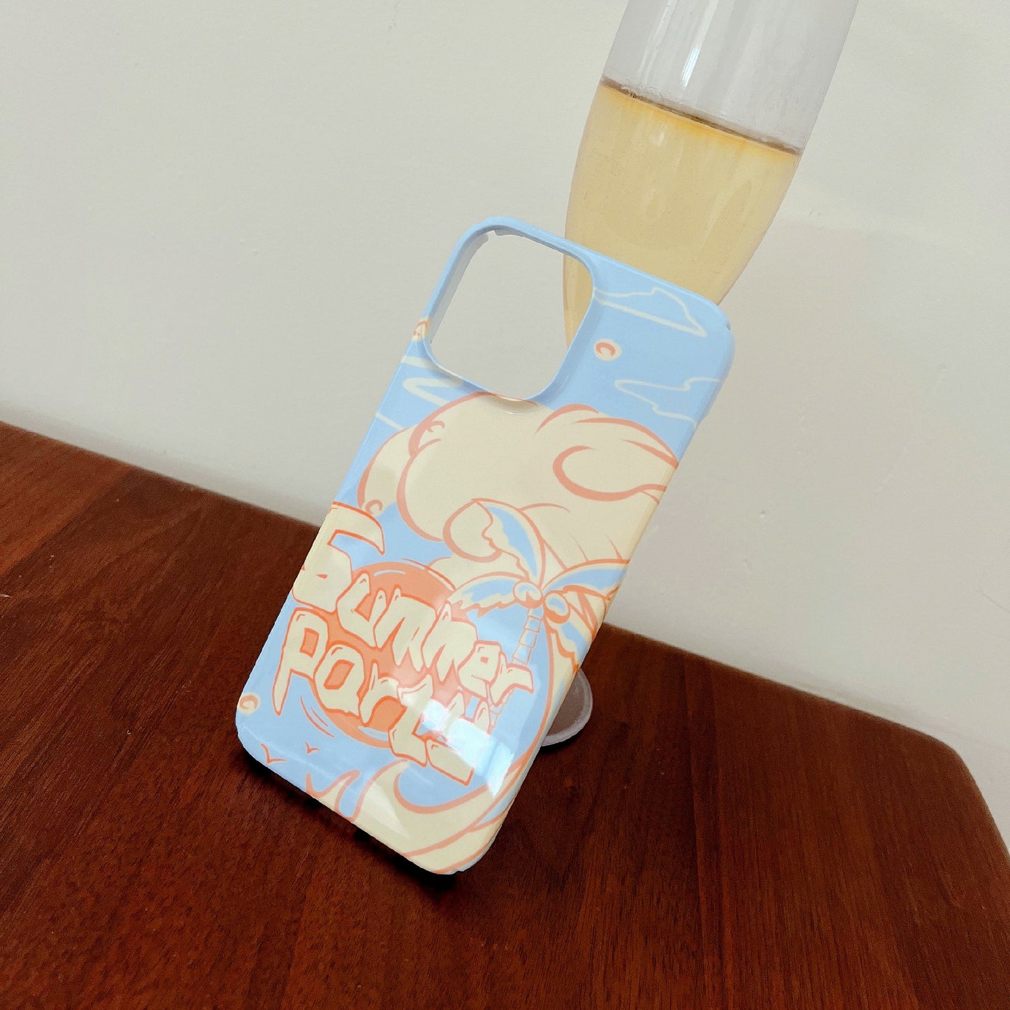 Hard PC Phone Cover for iPhone 12 Pro 6.1 inch Pattern Printing Anti-Drop Glossy Phone Case - Summer Party