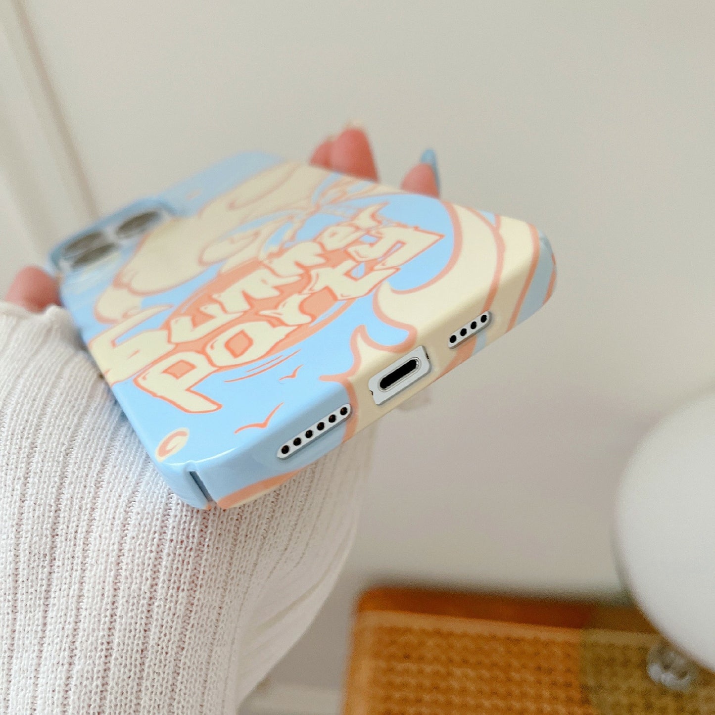 Hard PC Phone Cover for iPhone 12 Pro 6.1 inch Pattern Printing Anti-Drop Glossy Phone Case - Summer Party