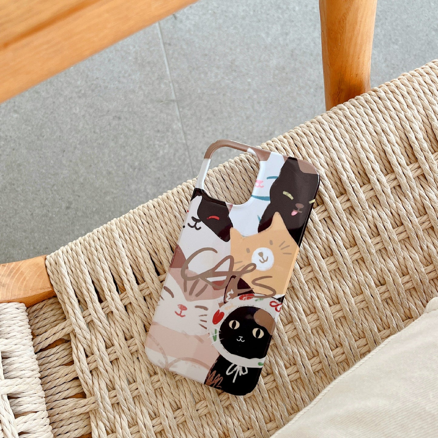 Hard PC Phone Cover for iPhone 12 Pro 6.1 inch Pattern Printing Anti-Drop Glossy Phone Case - Stacking Cats