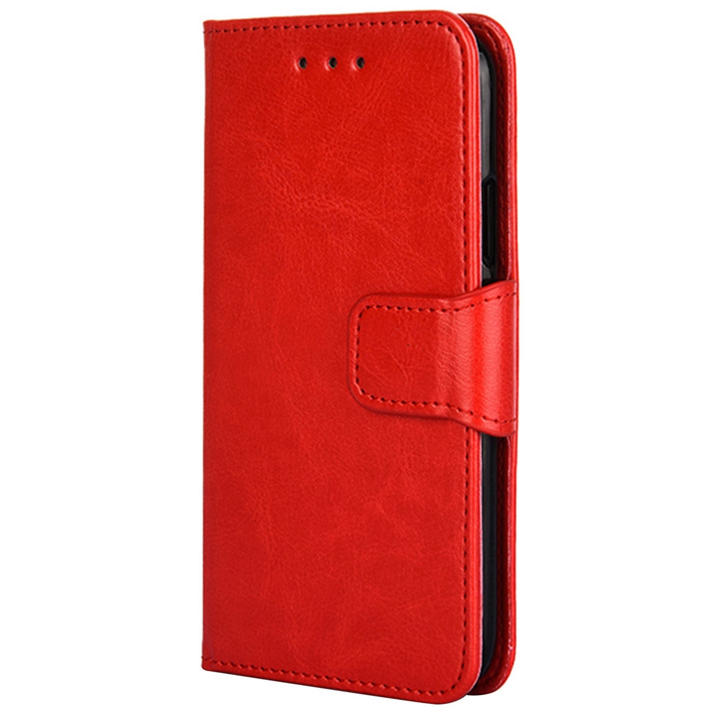 Uniqkart for Infinix Hot 30i Textured PU Leather Wallet Stand Case Anti-scratch Phone Cover - Red