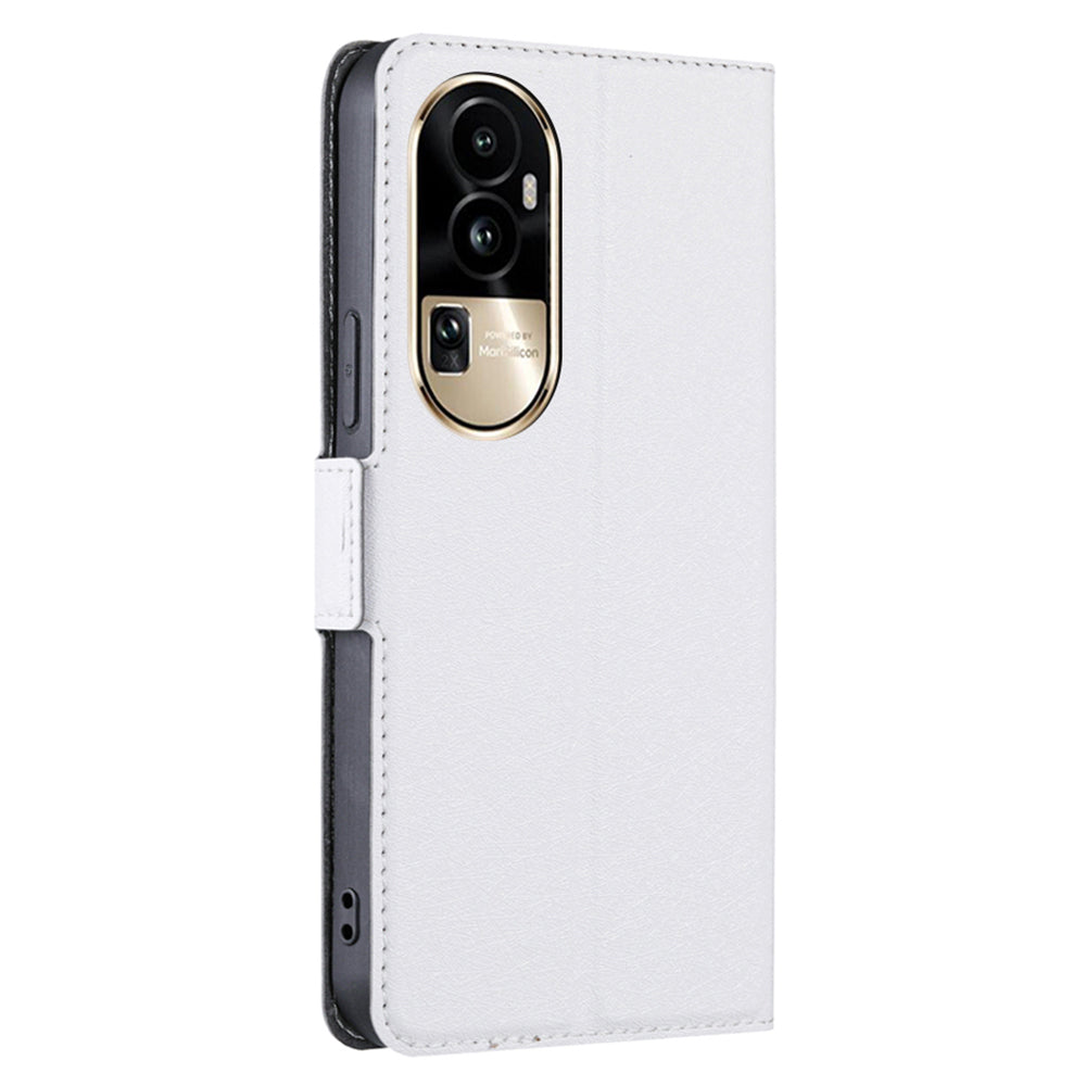 Uniqkart for Oppo Reno10 Pro 5G Anti-Scratch Card Slot Stand Phone Case PU Leather Shockproof Cover - White