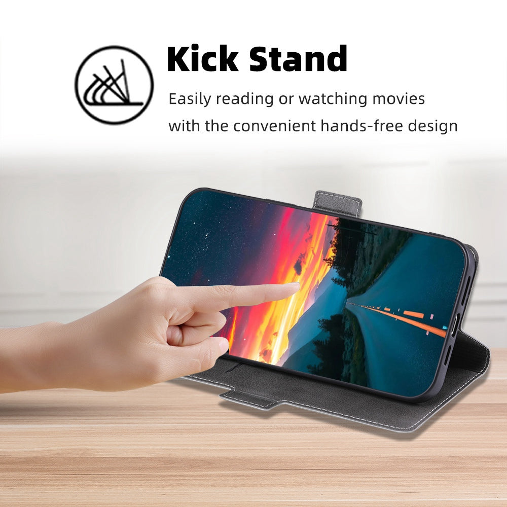 Uniqkart for Oppo Reno10 Pro+ 5G Card Slot Design Stand Phone Case PU Leather Shockproof Cover - White