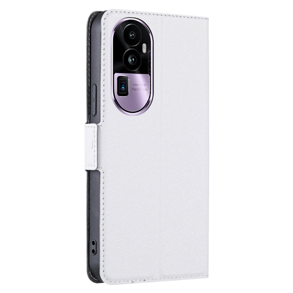 Uniqkart for Oppo Reno10 Pro+ 5G Card Slot Design Stand Phone Case PU Leather Shockproof Cover - White