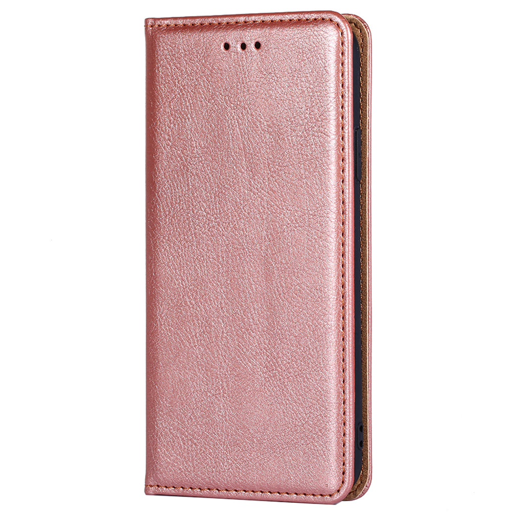 Uniqkart for Oppo Reno10 5G Shockproof Phone Case Stand Wallet PU Leather + TPU Phone Shell Cover - Rose Gold