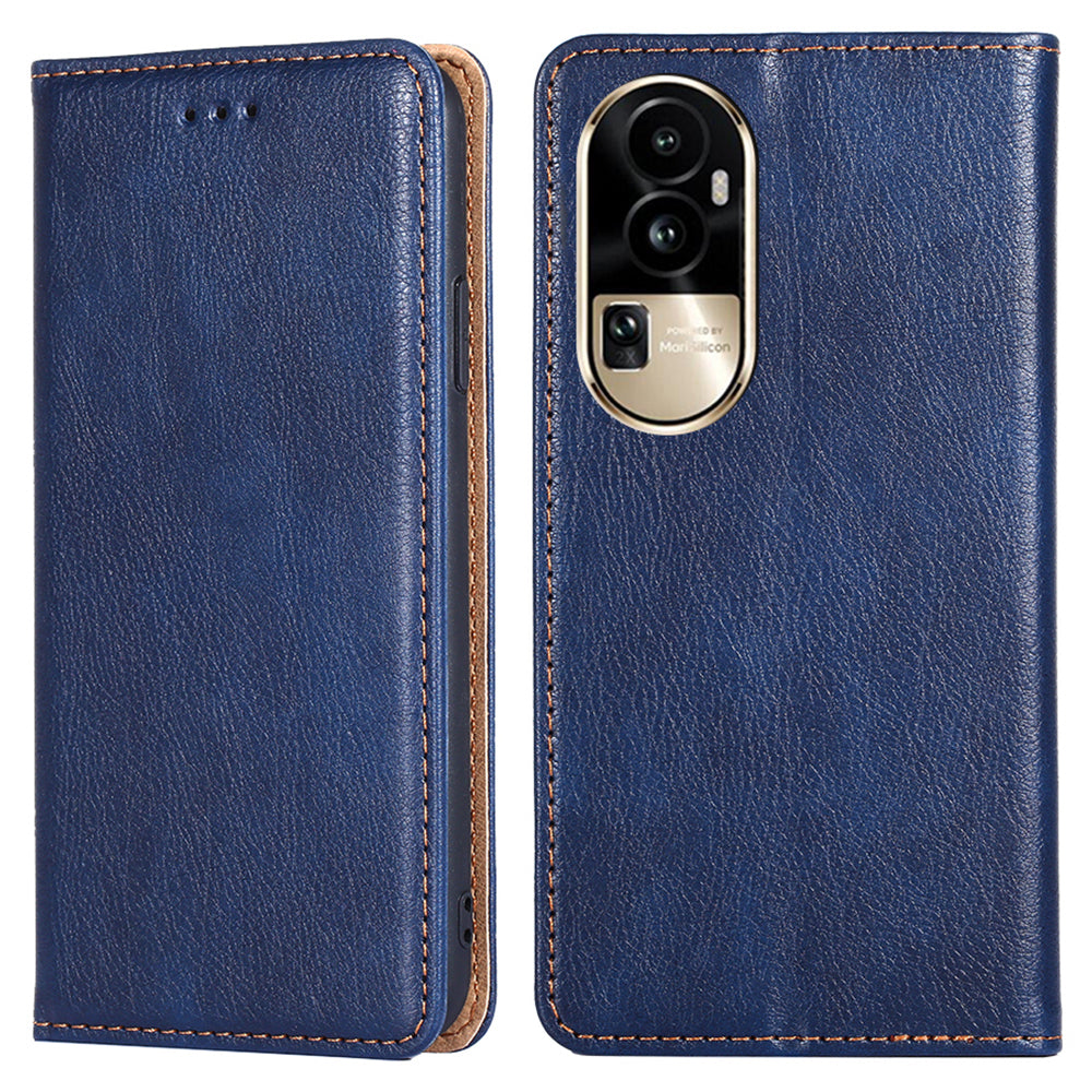 Uniqkart for Oppo Reno10 Pro 5G PU Leather + TPU Flip Cover Shockproof Phone Case with Stand Wallet - Blue