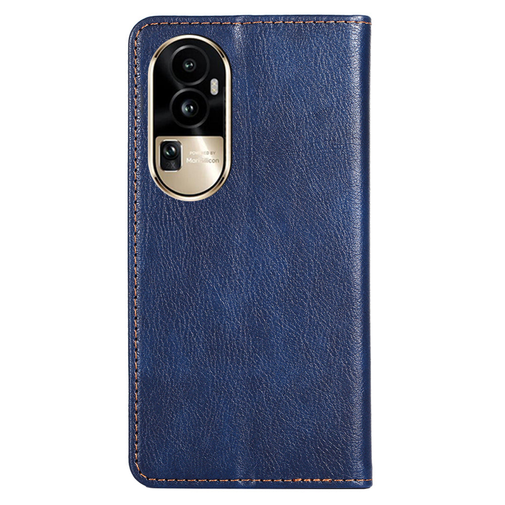 Uniqkart for Oppo Reno10 Pro 5G PU Leather + TPU Flip Cover Shockproof Phone Case with Stand Wallet - Blue