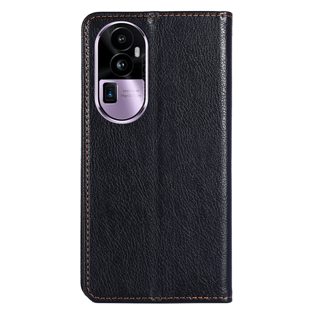 Uniqkart for Oppo Reno10 Pro+ 5G PU Leather + TPU Flip Cover Anti-drop Phone Case with Stand Wallet - Black