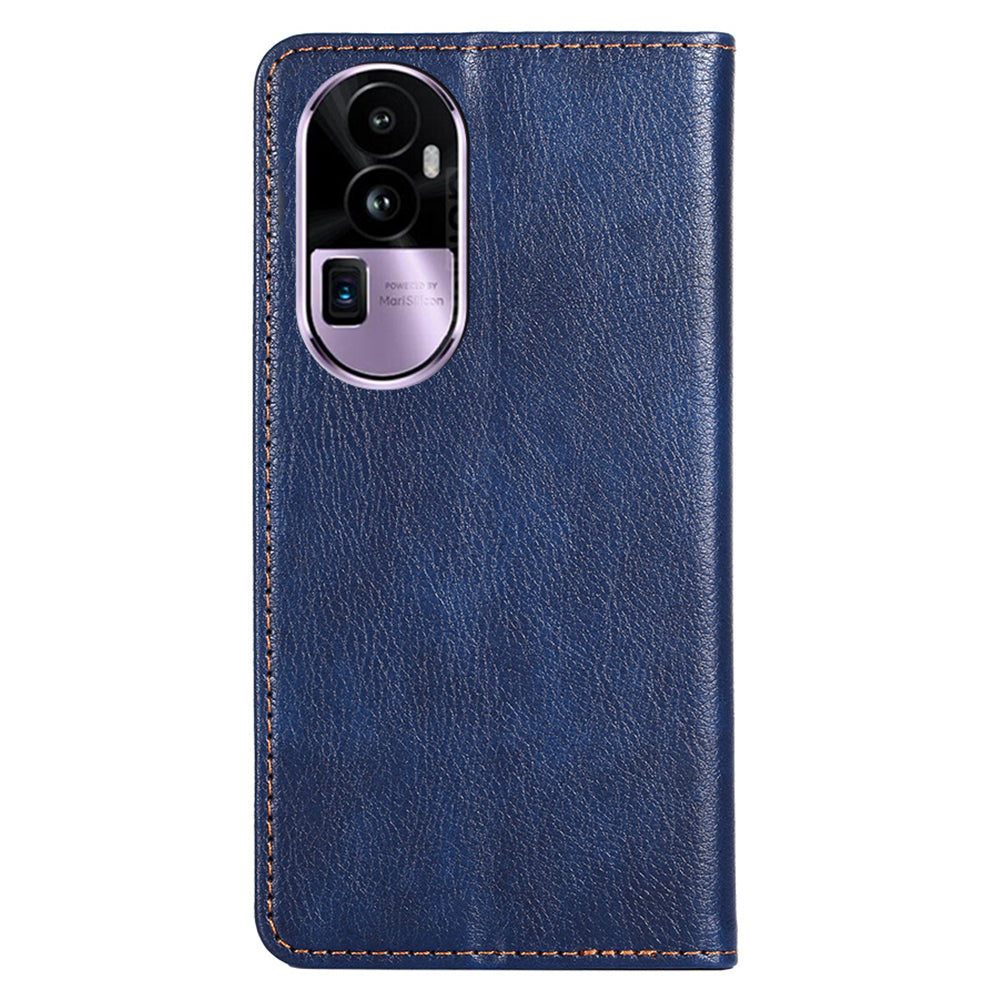 Uniqkart for Oppo Reno10 Pro+ 5G PU Leather + TPU Flip Cover Anti-drop Phone Case with Stand Wallet - Blue