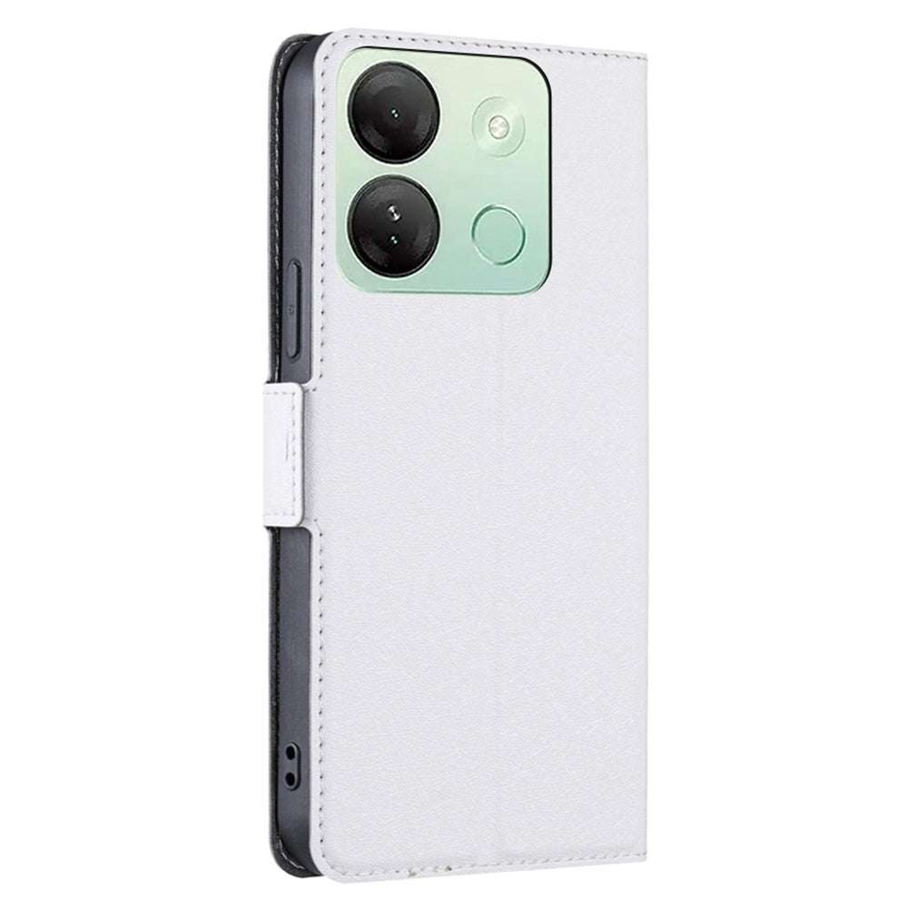Stand Phone Cover for Infinix Smart 7 HD 4G PU Leather Card Holder Anti-drop Case - White